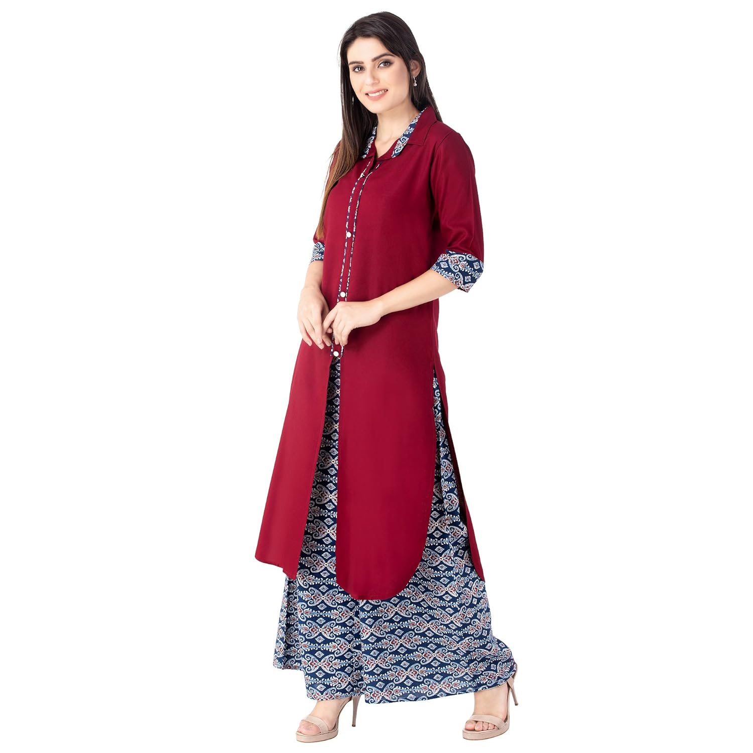 khushal women's rayon kurta with palazzo