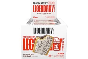 Legendary Foods 20g Protein Pastry - Low Carb Meal Replacement Bar - Low Glycemic, Gluten Free Protien Snacks - Healthy Keto Snack Box, 10x Zero Sugar Energy Bars - Bariatric Diabetic Friendly