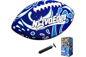 NOVAEDGE Hydro Water Football - 10.4-Inch Neoprene Pool Football for All Ages | for Water Play in Pool, Lake & Beach | Secure-Grip with Real Laces | Includes Pump | Choose 1 or 2 Ball Pack