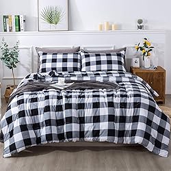 Andency Black Gray White Comforter Set Full