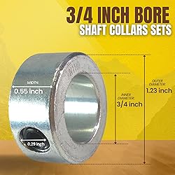 (4-Pack) 3/4” Bore Solid Steel Shaft Collars with
