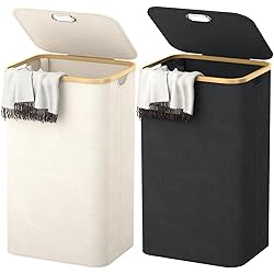 Homykic Laundry Hamper with Lid, 2-Pack 100L Each