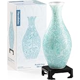 PieceRelax 3D Puzzle Vase for Adults to Flower Arrangement and Home Decoration Made By 160 Curved Plastic Puzzle Pieces - Winter Grace, for Mom [S1043]