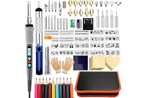 FAYODO Wood Burning Kit, 112 Pieces Wood Carving Tools,Craft Kits for Adults with Adjustable Temperature 200~420°C Professional Wood Burning Pen for Embossing Carving Soldering, DIY Kits for Adults