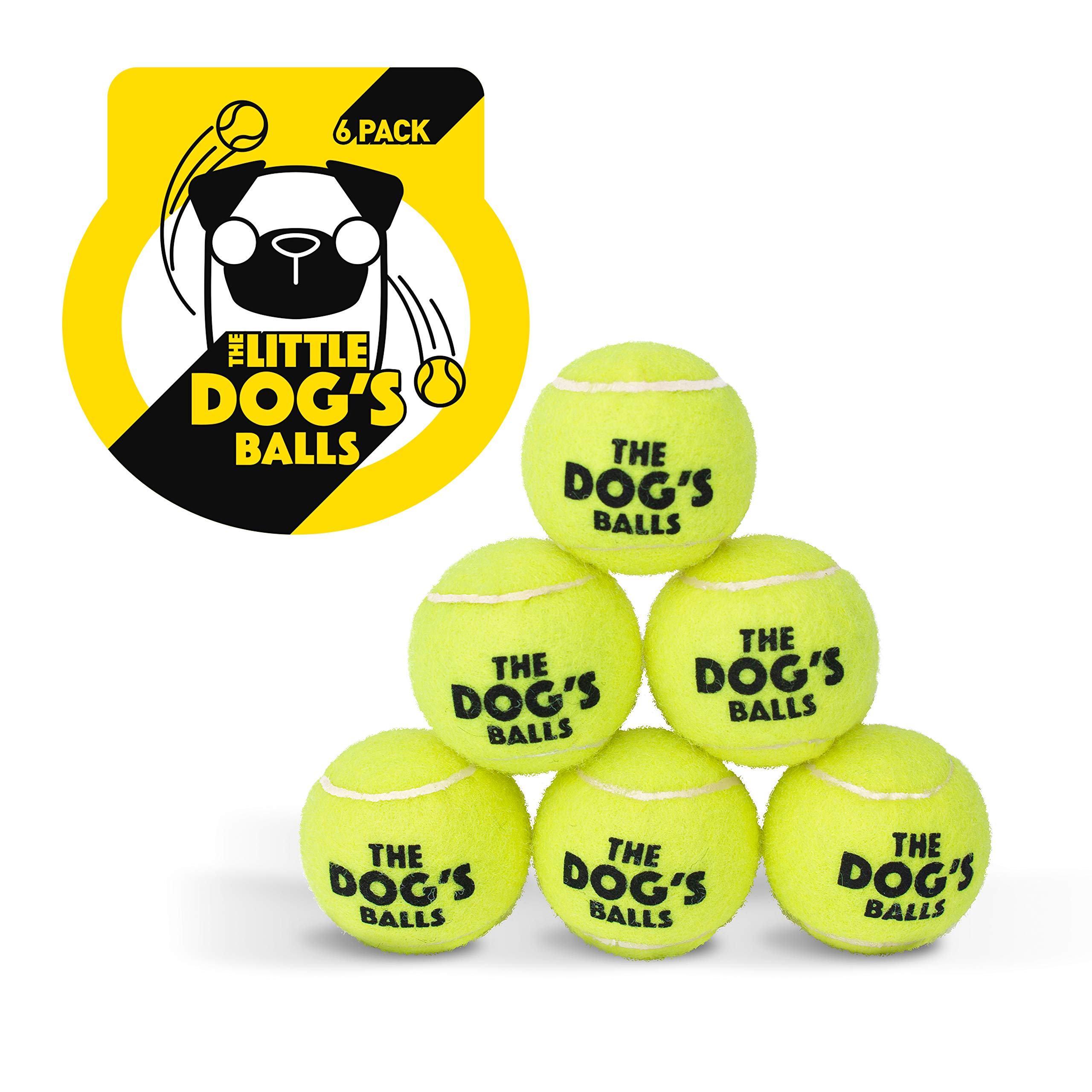 The Dog's Balls – Dog Tennis Balls, Yellow, Small, 6‑Pack