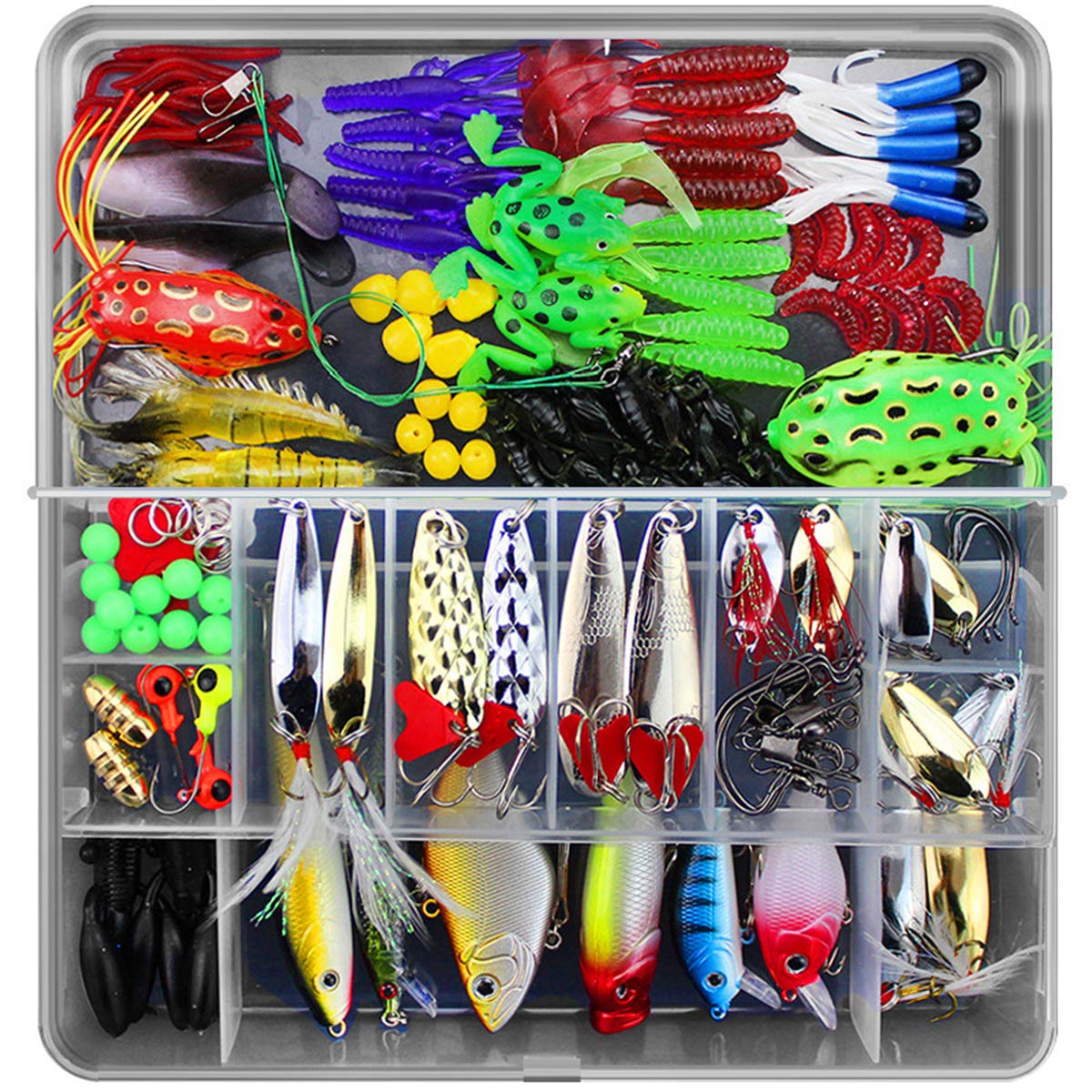 CHSEEO 141pc Fishing Lures Set - Lures for Freshwater & Saltwater Fishing