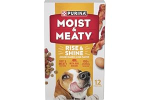 Trase A Purrina Moist and Meaty Wet Dog Food, High Protein, Soft Bacon & Egg, 6 oz Pouches (12 Pack) - Egg Flavor Adult Dog Food