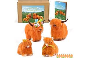 Zlulary Needle Felting Kit, Felting Kit, Cow Needle Felting Kit Wool Felting Kit for Beginner with Felting Supplies Includes Wool Roving, Felting Pad, Felting Needles and Instruction