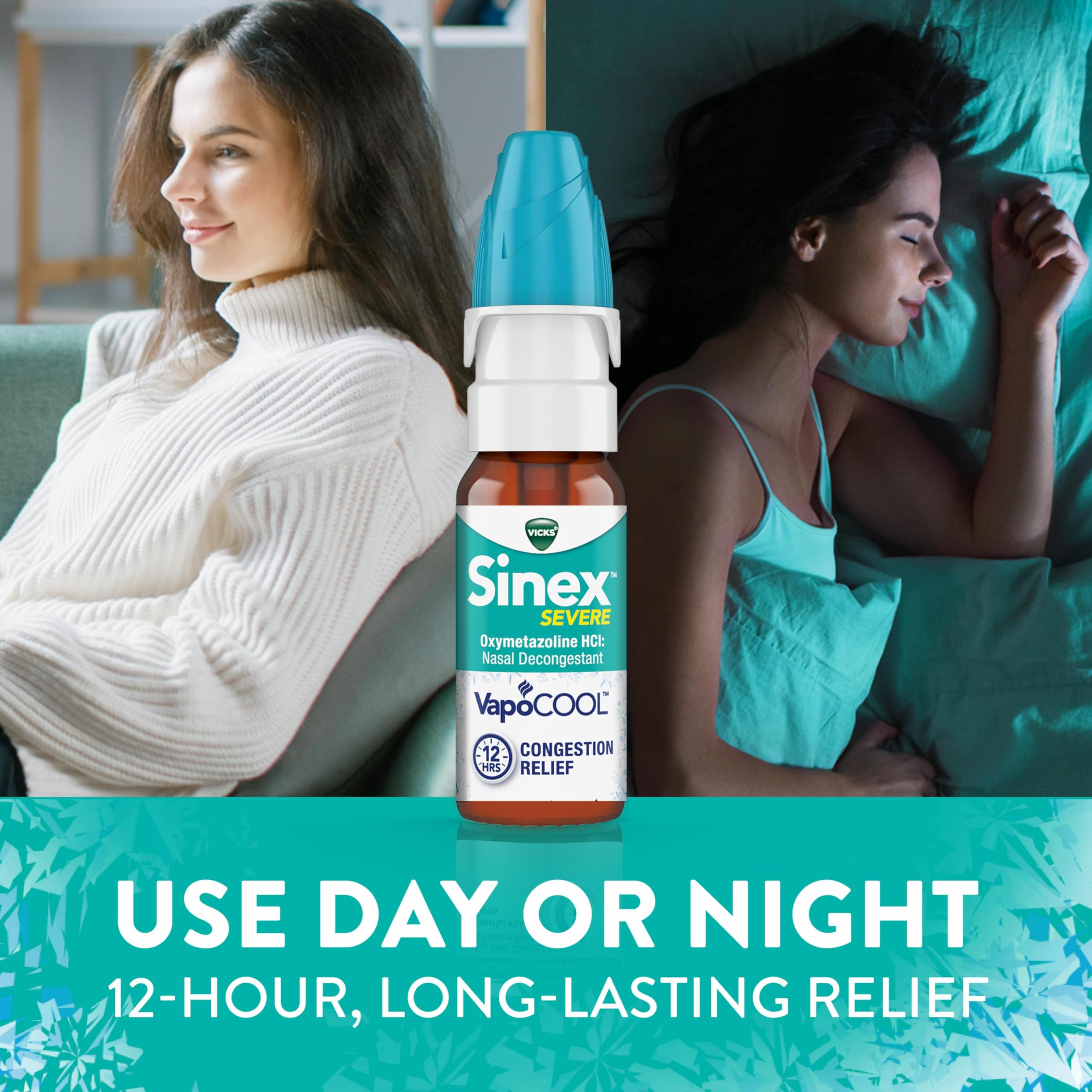 Vicks Sinex SEVERE Nasal Spray with VapoCOOL, Soothing Vicks Vapors, Decongestant Medicine, Relief from Stuffy Nose due to Cold or Allergy, & Nasal Congestion, Sinus Pressure Relief, 265 Sprays