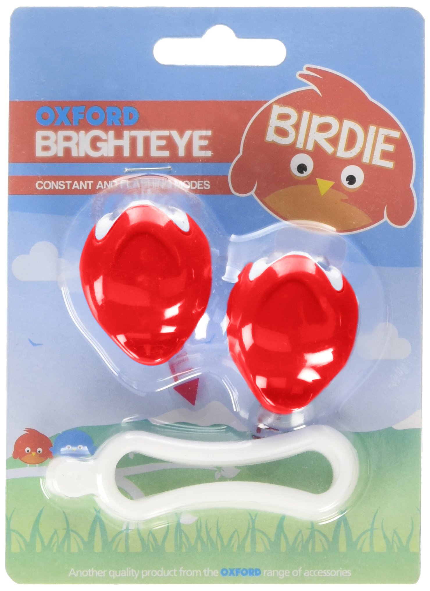 Oxford Kid's Bright Eye Universal Silicon Birdie Bike Light Set - Red
