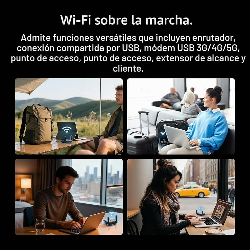 AX1500 TL-WR1512X Portátil Router WiFi 6, VPN, USB-C
