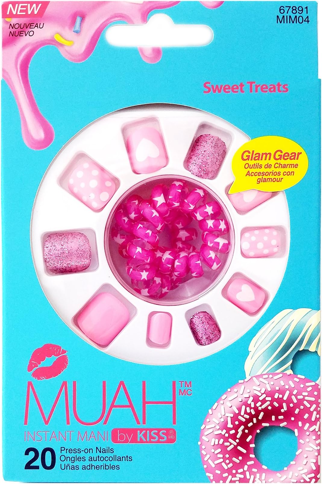 Muah by Kiss Instant Mani 20 Press-On Nails #67891 MIM04 Sweet Treats