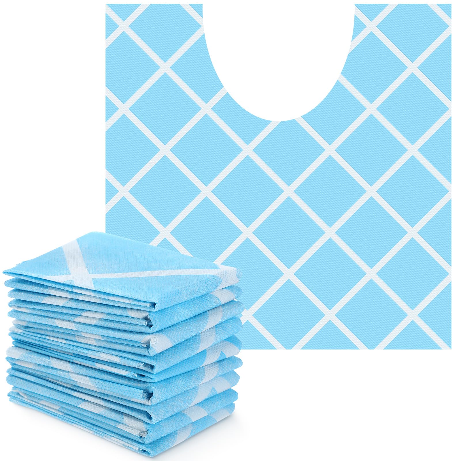 Photo 1 of Layhit 50 Pcs Disposable Toilet Commode Mat 20 x 20 Deodorizing Toilet Mat Waterproof U Shaped Blue Pad for Older Potty Training Pee Incontinence Bathroom Floor Non Slip(Diamond)
