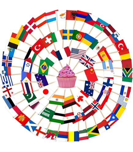 Cure-dents En Forme De Drapeau | Drapeaux Nationaux Colorés De 24