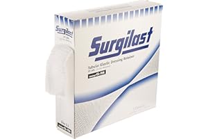 Derma Sciences GL706 Surgilast Tubular Elastic Dressing Retainer, Medium Head, Shoulder, Thigh, 25 yd Roll, 19.75" Width, Working Stretch, Size 5.5