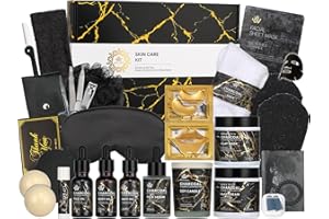 30pcs Mothers Day Gifts, Charcoal Skin Care Set, Bath & Body Gift Basket Set for Women & Men, Face Cream, Bath Oil, Scented C