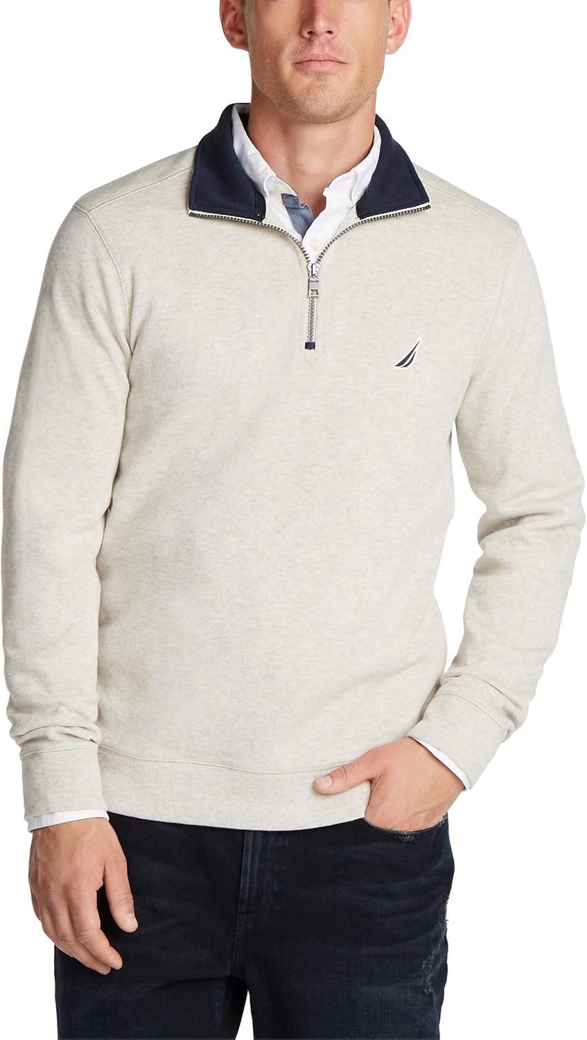 Nautica Men's Classic Fit Quarter-Zip Pullover at Amazon Menâs Clothing store
