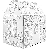 Easy Playhouse Gingerbread House - Kids Art & Craft for Indoor Fun, Color Favorite Holiday Sweets & Winter Friends– Decorate 