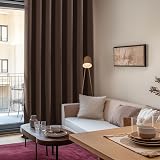 Deconovo Eyelet Blackout Curtains Thermal Insulated Chocolate 42 x 54 in 2 view 3