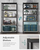 SONGMICS 5 Tier Storage Shelf 50 x 100 x 200 cm 600 kg Capacity Black GLR050B01 view 5