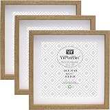 YiPinYin 3 Pack 10x10 Inch Square Wooden Photo Frames with Mount view 1
