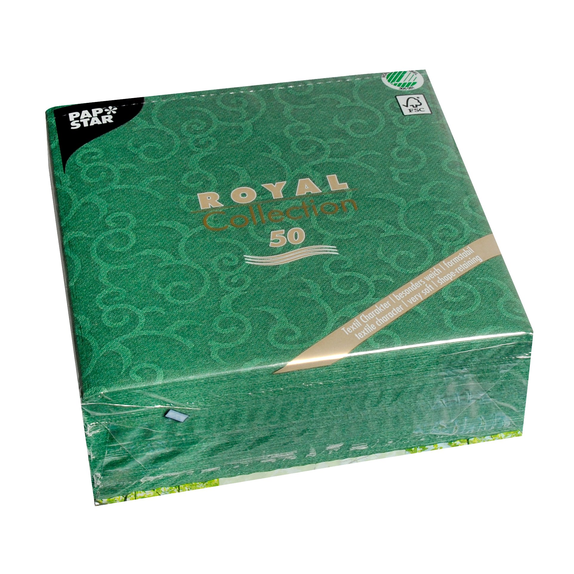 Papstar Royal Collection #84884 Serviettes 1/4 Fold 40 cm x 40 cm Dark Green