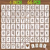 DZXCYZ 4 Inch Alphabet Letter Stencils, 66 Pcs Reusable Plastic Letter Number Symbol Interlocking Drawing Template Kit for Painting on Wood, Wall, Glass, Fabric, Signage, Door Porch