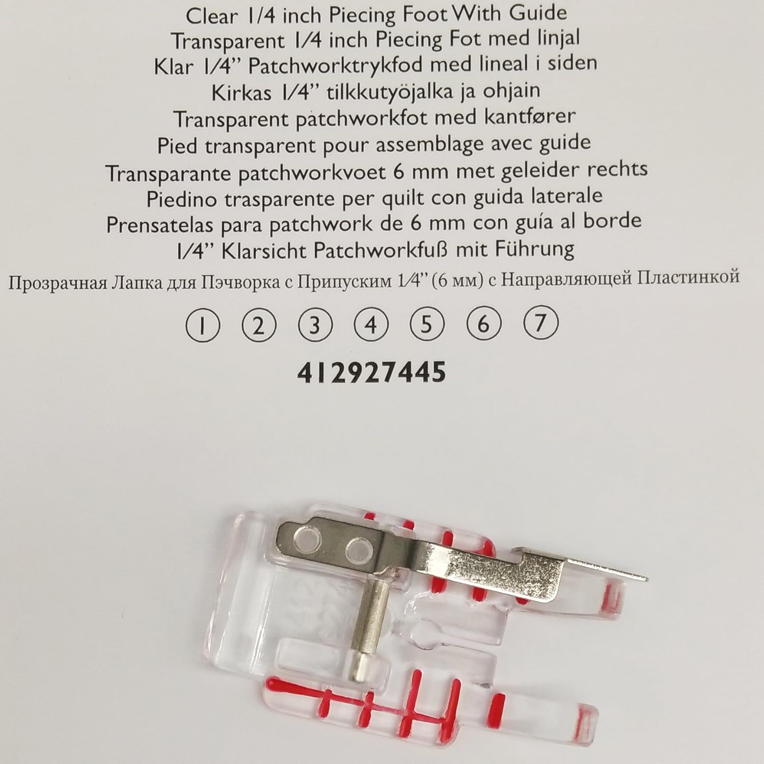 Amazon.com: HONEYSEW Clear 1/4" Piecing Guide foot For Husqvarna Viking  6000 series, 1010, 1250 412927445