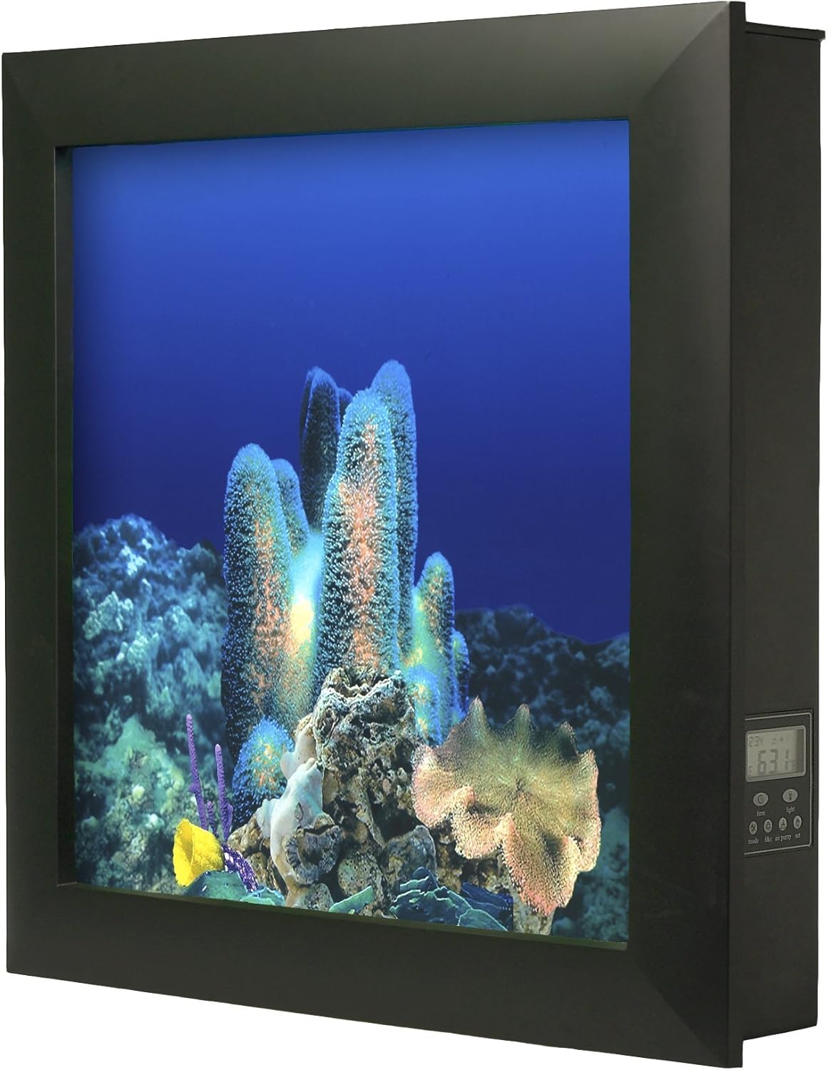 Aquavista 500 Wall Mounted Aquarium with Coral Reef Background, Black Frame Amazon.co.uk Pet