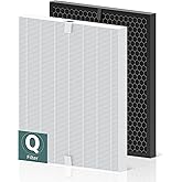 PETOX 5510 5520 Replacement Filter Q for WINIX 5510 5520 PlasmaWave Air Purifier, H13 True HEPA and Activated Carbon Filter Combo Pack, Part # 1712-0123-00, 1 Set