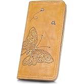 KITEVIUN RFID Wallet Women Ultra Slim Thin Womens Wallet Compact Clutch Long Ladies Wallet for Women YELLOW