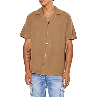 Chemise Décontractée Forever 21 Homme – Beige, Manches Courtes, Taille S – Neuf Sans étiquette