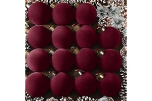 Boule De Noel 8cm - Velvet Christmas Balls 15PCS, Natural & Minimalist Holiday Decor Christmas Flocked Tree Ornaments, Hangin