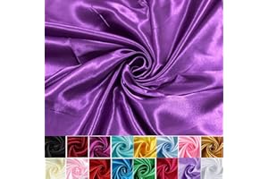 HOTGODEN Satin Fabric: 60" Wide 2 Yards,5 Yards Purple Solid Satin Fabric for Wedding, Bridal, Decoration, Fashion, Apparel Crafts