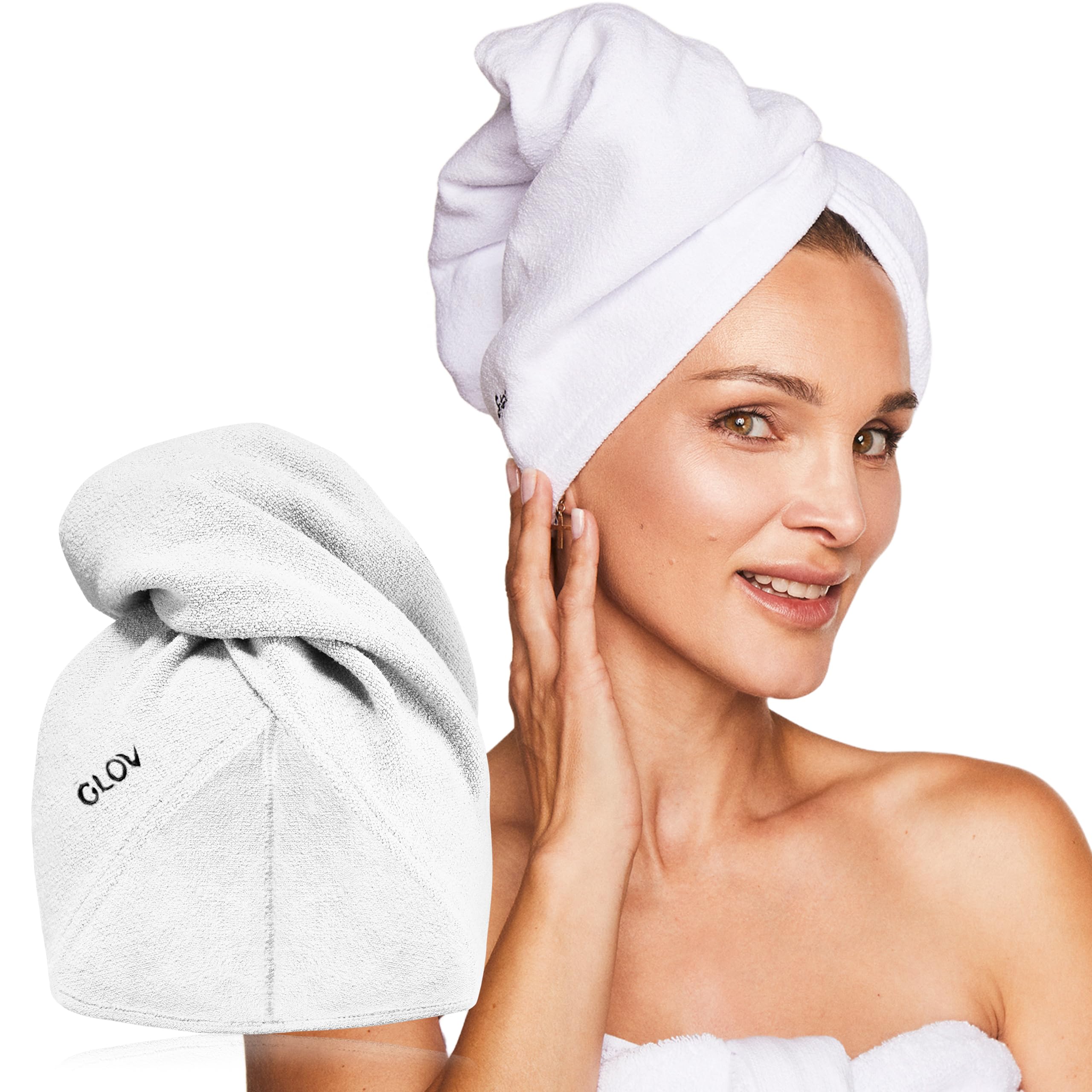 Glov Microfiber Travel Towel Quick Dry Hair Turban Lightweight Drying Wrap for All Hair Types Reduces Drying Time Ideal for Travel Gym and Pool Use Universal Size
