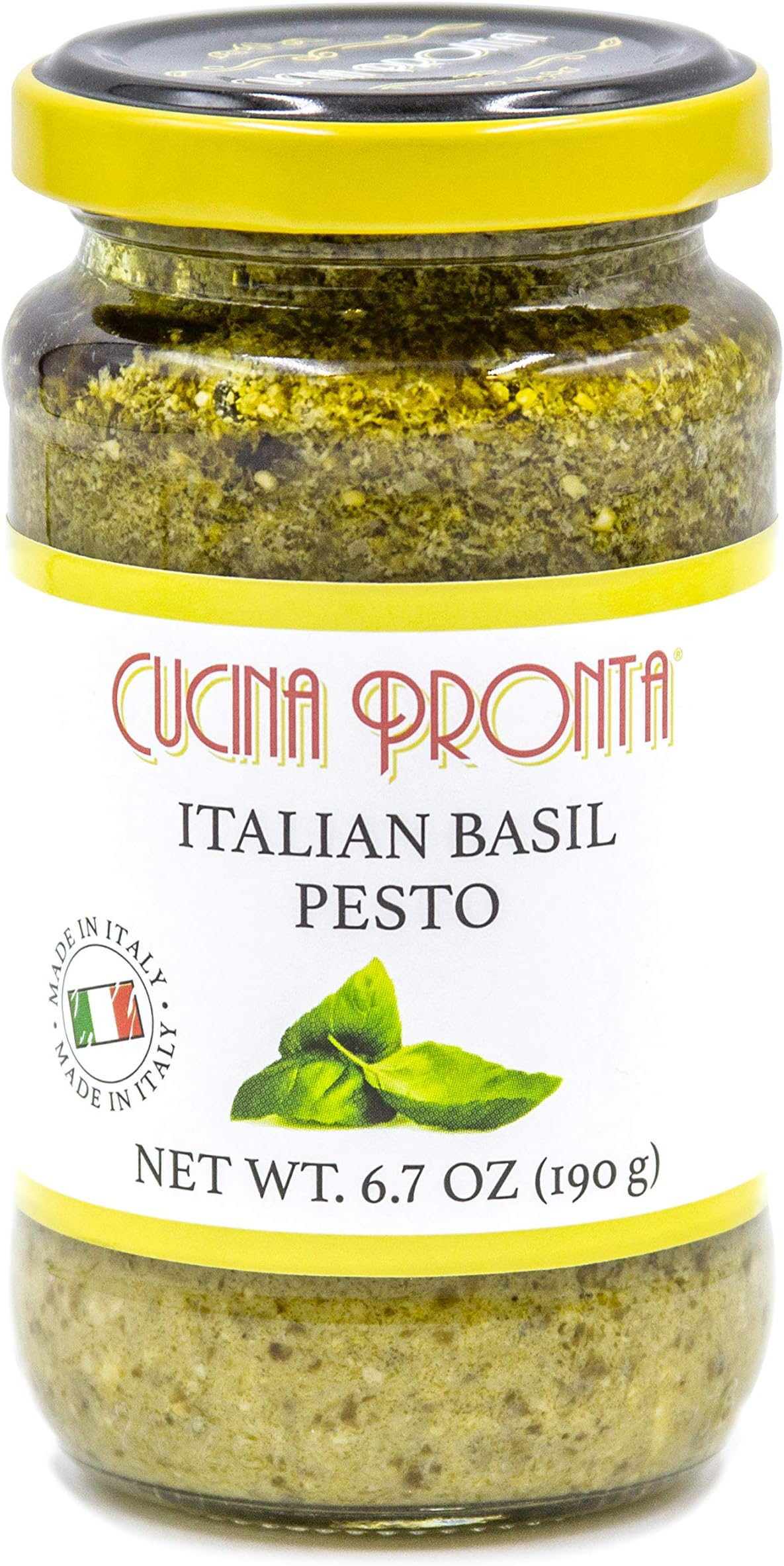 Basil Pesto- 100% Premium Italian Basil Pesto by Cucina Pronta- 6.7oz (Pesto)