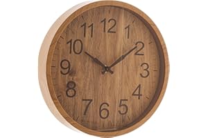 LYOR - Relógio de Plástico para Parede Wood 25,4cm x 3,8cm