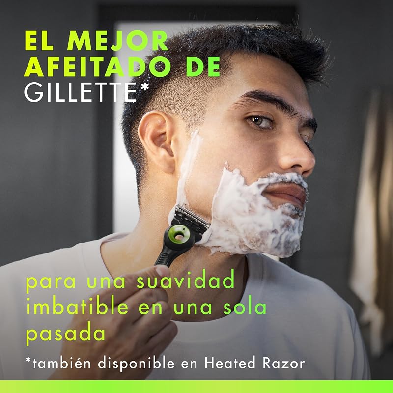 Navalha GilletteLabs Neon Night Edition, 1 pega com barra esfoliante integrada, 2 lâminas de substituição com banda lubrificante, 1 estojo de viagem, 1 gancho de parede