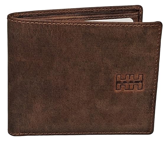 Elbleder Geldbörse Herren Leder Braun Vintage ohne Münzfach hochwertig Querformat Geldbeutel Männer Portemonnaie Portmonaise 