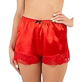 Satini Women's Lingerie Lace Briefs Panties French Knickers Satin Shorts