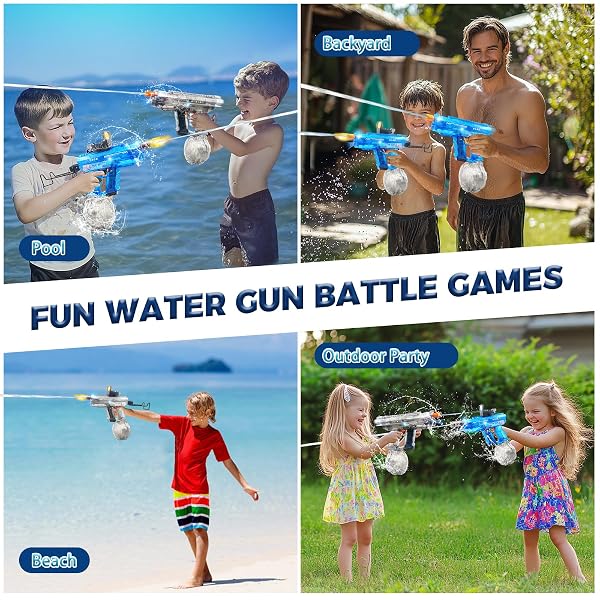 UPGRADED ELECTRIC WATER GUN FOR ADULTS KIDS 26-32FT LONG RANGE SQUIRT GUN AUTO-REFILL 800ML HIGH CAPACITY WATER GUNS TOYS WITH LED LIGHT, POOL BEACH OUTDOOR SUMMER GIFT TOYS FOR KIDS AGES 6-12 (BLACK)