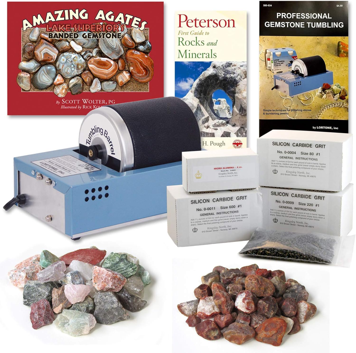 Rock Tumbler Kit For Kids Or Beginners Lortone 3a Rotary Rock Tumbler Starter Kit With Books Rock Tumblers Amazon Canada