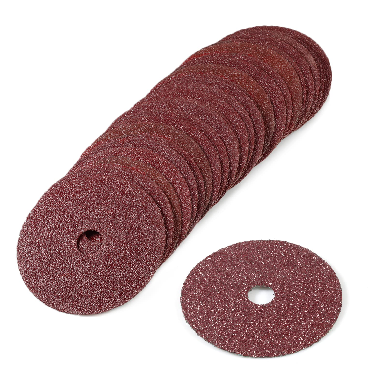 SPEEDWOX 25pcs 36 Grit Aluminum Oxide Resin Fiber Sanding and Grinding Discs, 5-Inch x 7/8-Inch Center Hole Abrasive Disc for Angle Grinders