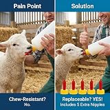 Hemoton 5 Sets Lamb Feeding Bottle 400ml with Extra Nipples for Lambs Pets view 6