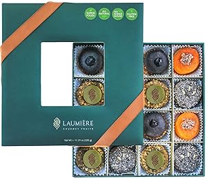 Laumière Gourmet Fruits - Superfood Parfait Collection - Healthy Gift Basket - Nutritious Recipes with Super Food, Fruits & Nuts - No Added Sugar - Gluten Free - Square