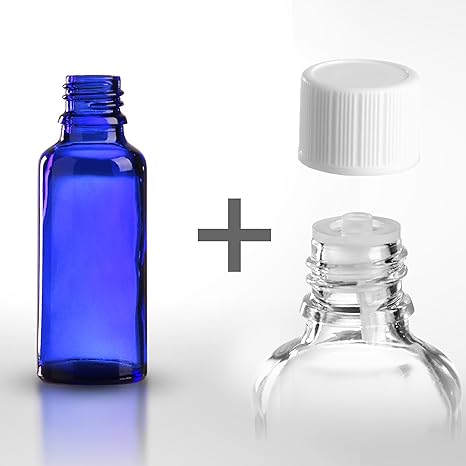 25 x Blauglasflaschen / Tropferflaschen 30 ml inkl. Standard-Schraubverschluss DIN 18