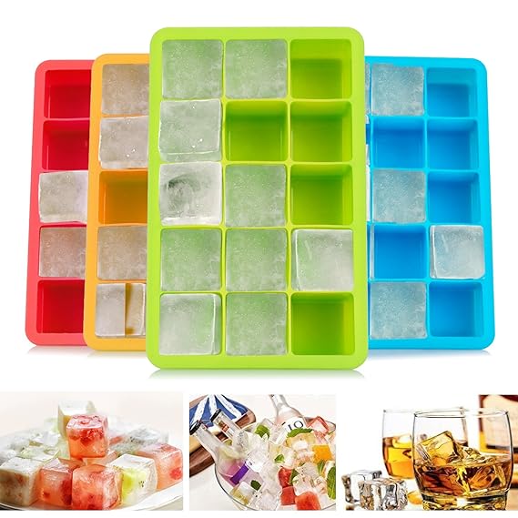 Migimi Eiswürfelform, Eiswürfel Form Silikon Eiswuerfelbehaelter Ice Cube Tray Eiswürfel (4 Stück)