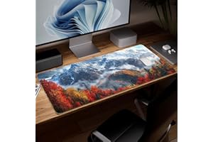 Leather Scenery Desk Pad, Colorful Art Mouse Pad Large Computer Keyboard Gaming Mousepad Waterproof Desktop Protector & Cover