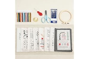 7PCS DIY Embroidery Stitch Book Kit, 1 Sweing Pattern Book with 6 Embroidery Needlework Supplies, 2026 Multiple Styles Comple