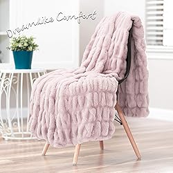 Chanasya Premium Ruched Faux Fur Throw Blanket